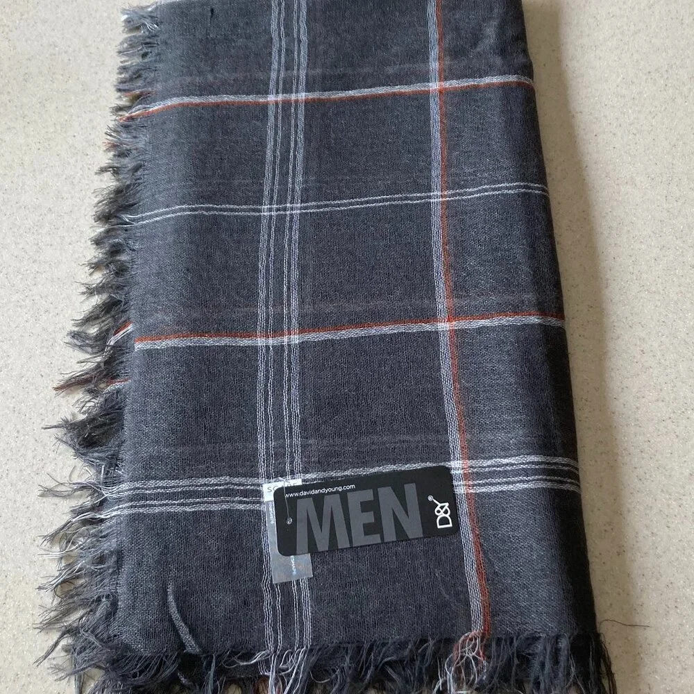 Gray Plaid Scarf NWT